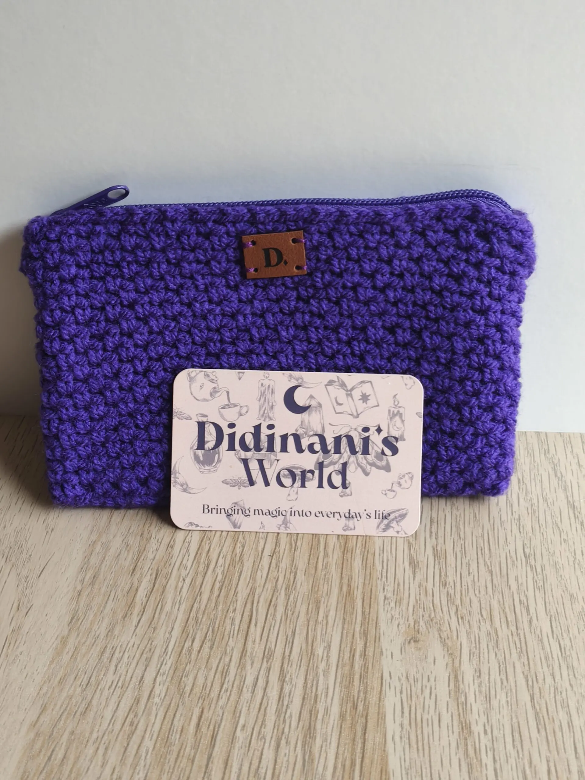 Monedero Ganchillo Musgo "Lila" Grande Acrílico - Imagen 3