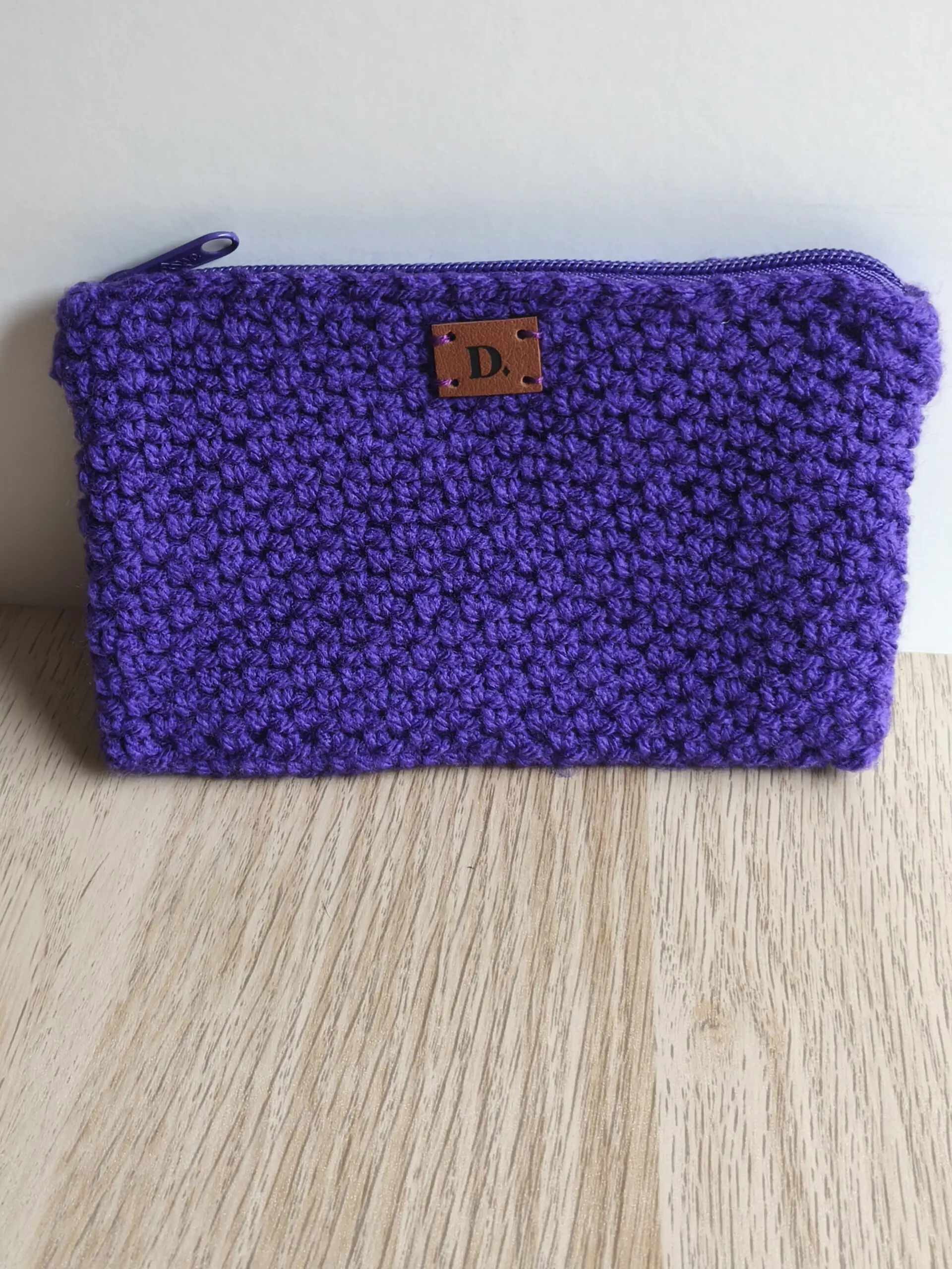 Monedero Ganchillo Musgo "Lila" Grande Acrílico - Imagen 4
