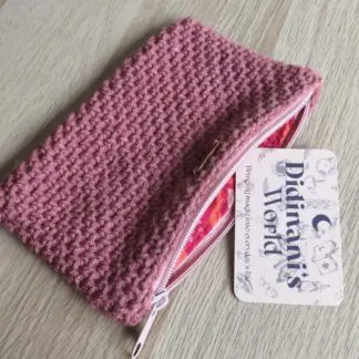 Monedero Ganchillo Musgo "Rosa Antiguo" Grande Acrílico