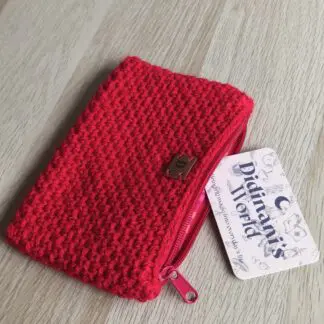 Monedero Ganchillo Musgo "Rojo" Grande Acrílico