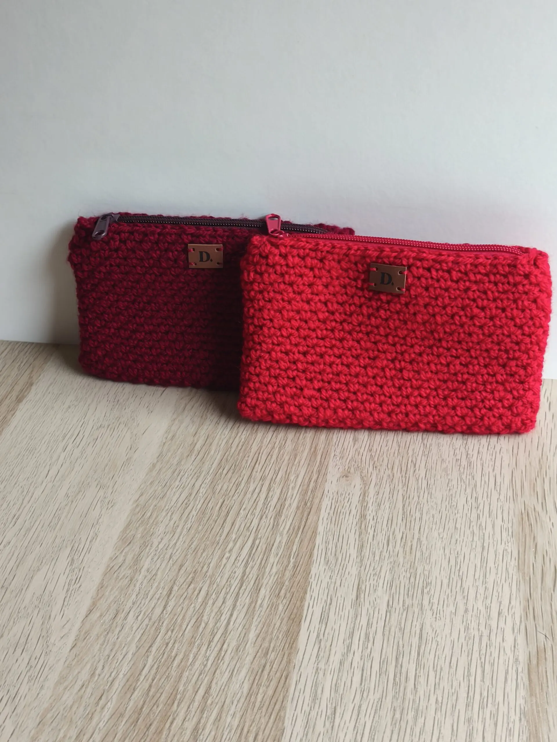 Monedero Ganchillo Musgo "Rojo" Grande Acrílico - Imagen 5