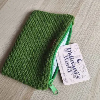 Monedero Ganchillo Musgo " Verde Hierba" Grande Acrílico