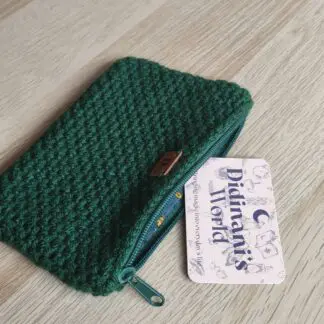 Monedero Ganchillo Musgo " Verde Bosque" Grande Acrílico