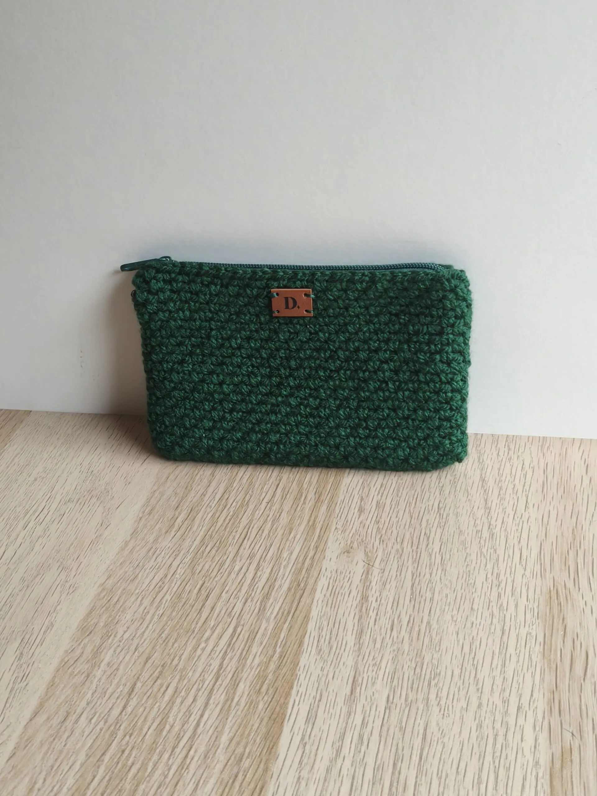 Monedero Ganchillo Musgo " Verde Bosque" Grande Acrílico - Imagen 3