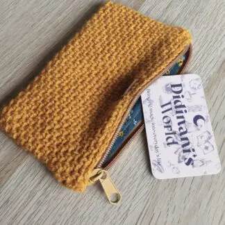 Monedero Ganchillo Musgo "Mostaza" Grande Acrílico