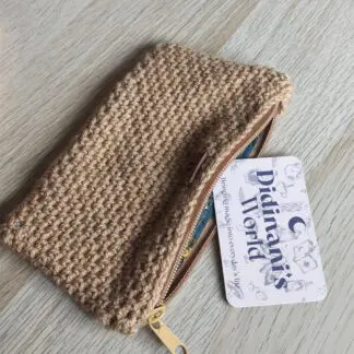 Monedero Ganchillo Musgo "Beige" Grande Acrílico