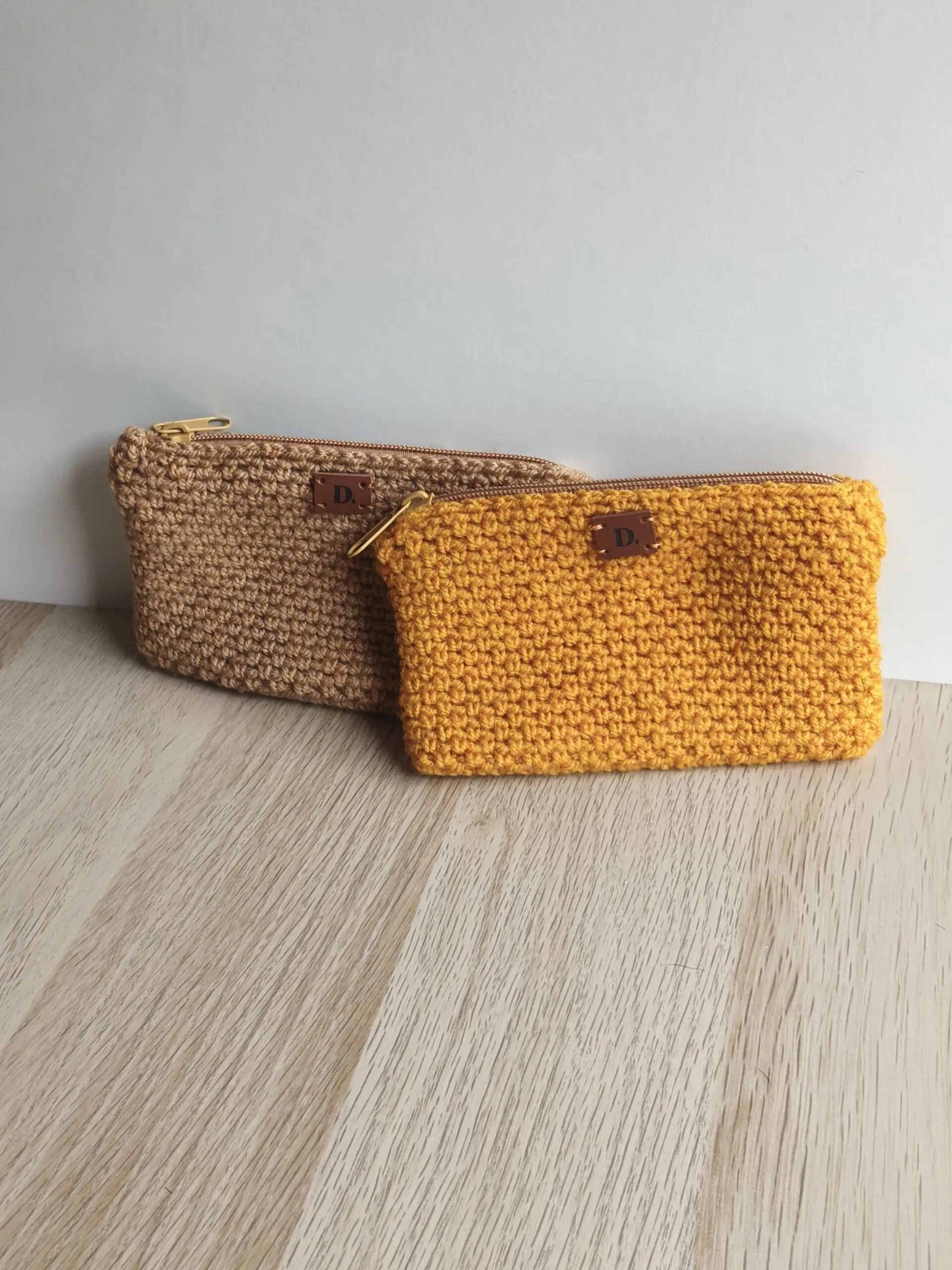 Monedero Ganchillo Musgo "Mostaza" Grande Acrílico - Imagen 5