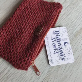 Monedero Ganchillo Musgo "Burdeos" Grande Acrílico