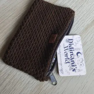 Monedero Ganchillo Musgo "Marrón" Grande Acrílico