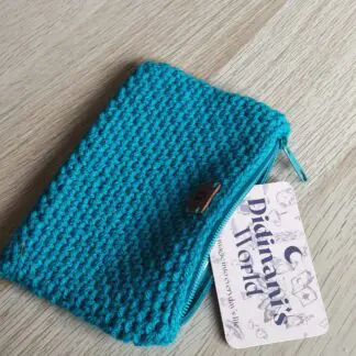 Monedero Ganchillo Musgo "Turquesa" Grande Acrílico