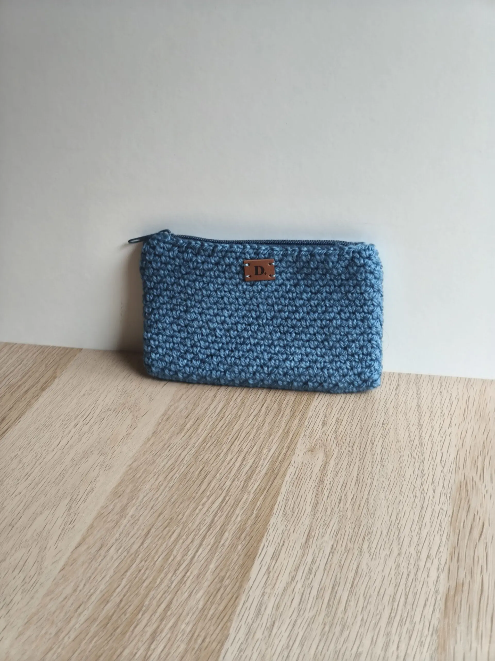 Monedero Ganchillo Musgo " Azul Petrol" Grande Acrílico - Imagen 3