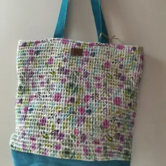 Totebag Waffle y Ante "Blue Spring"