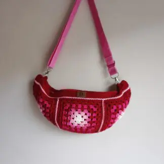 Riñonera "Granny Square" Velvet Red & Pink