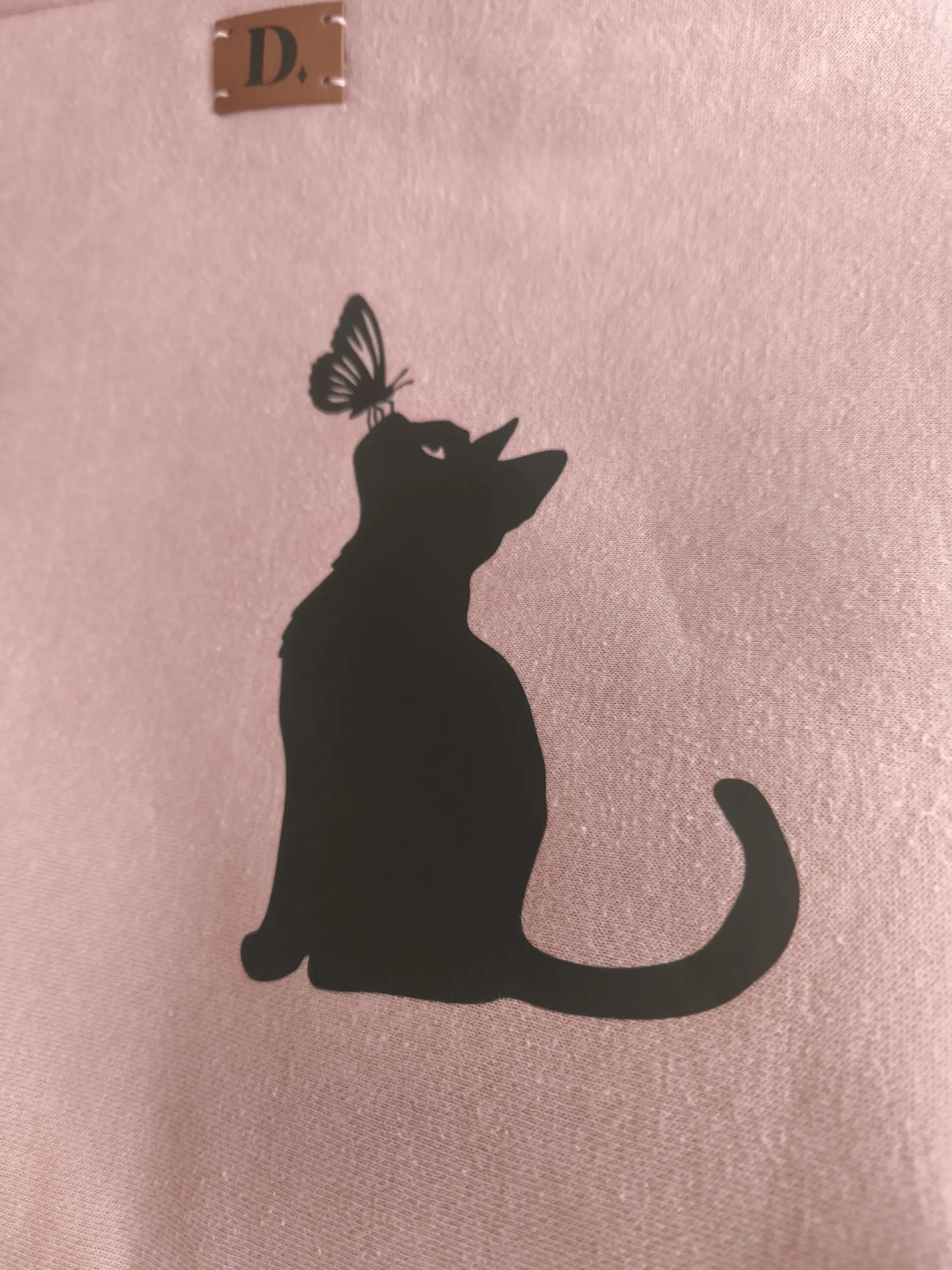 Totebag Pequeña "Cat and Butterfly" Upcycled - Imagen 4