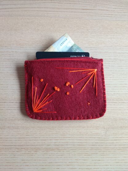 Monedero de fieltro bordado Granade and Orange Sparkles(2)