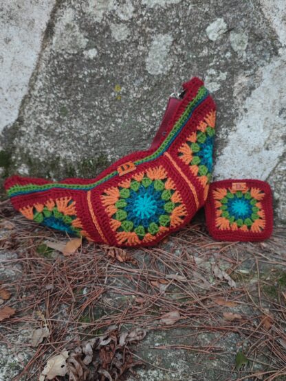 Crochet Sling bag Burgundy(2)