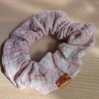 Coletero Scrunchie Pink Feathers