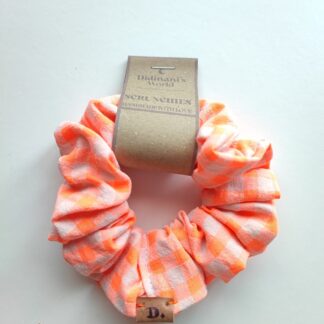 Coletero Scrunchie Vichy Orange Neon