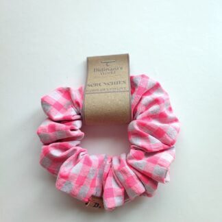 Coletero Scrunchie Vichy Pink Neon