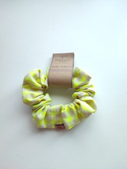 Coletero Scrunchie Vichy Yellow Neon