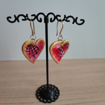 Pendientes Spider Web Heart - Imagen 3