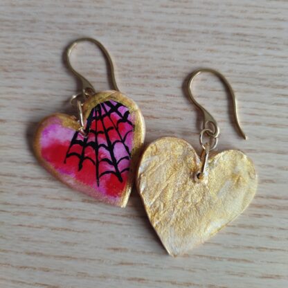 Pendientes Spider Web Heart - Imagen 2