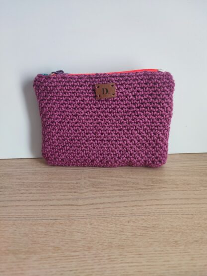 Monedero de Ganchillo musgo morado